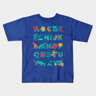 Aqualphabet : Cyan Kids T-Shirt